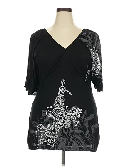 Pre-owned Assorted Brands 3/4 Sleeve T-shirt In Black