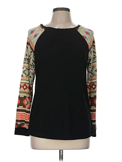 Pre-owned Assorted Brands 3/4 Sleeve T-shirt In Black
