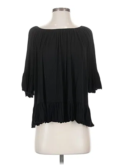 Pre-owned Assorted Brands 3/4 Sleeve T-shirt In Black