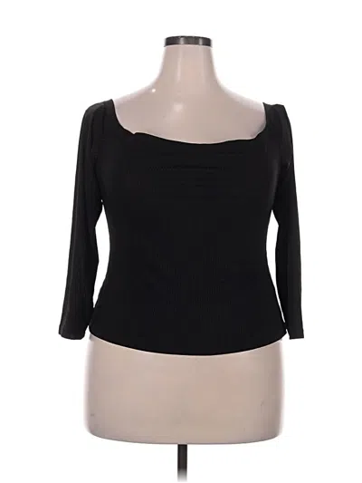 Pre-owned Assorted Brands 3/4 Sleeve T-shirt In Black
