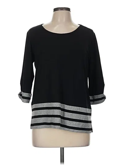 Pre-owned Assorted Brands 3/4 Sleeve T-shirt In Black