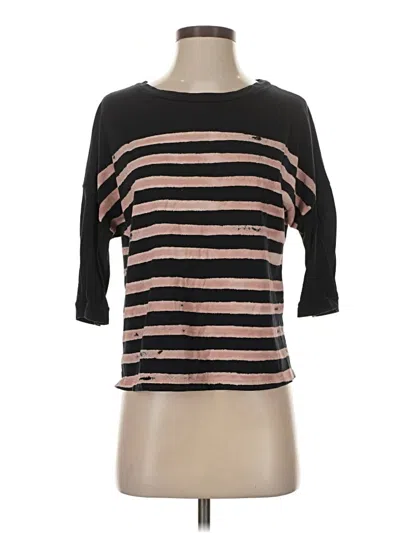 Pre-owned Assorted Brands 3/4 Sleeve T-shirt In Black