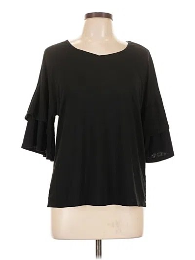 Pre-owned Assorted Brands 3/4 Sleeve T-shirt In Black