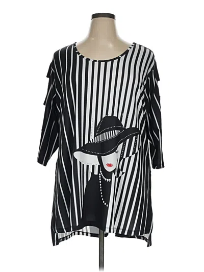 Pre-owned Assorted Brands 3/4 Sleeve T-shirt In Black