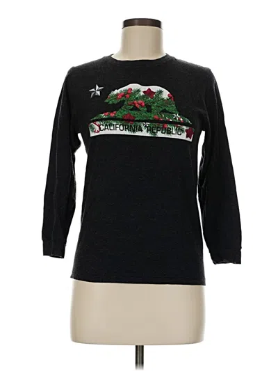Pre-owned Assorted Brands 3/4 Sleeve T-shirt In Black