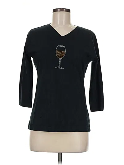 Pre-owned Assorted Brands 3/4 Sleeve T-shirt In Black