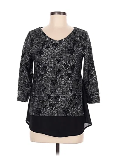 Pre-owned Assorted Brands 3/4 Sleeve T-shirt In Black