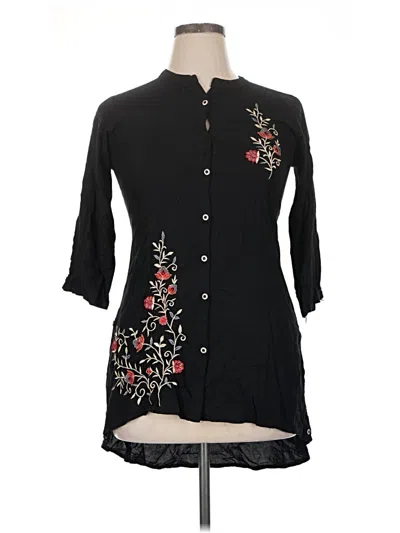 Pre-owned Assorted Brands 3/4 Sleeve T-shirt In Black