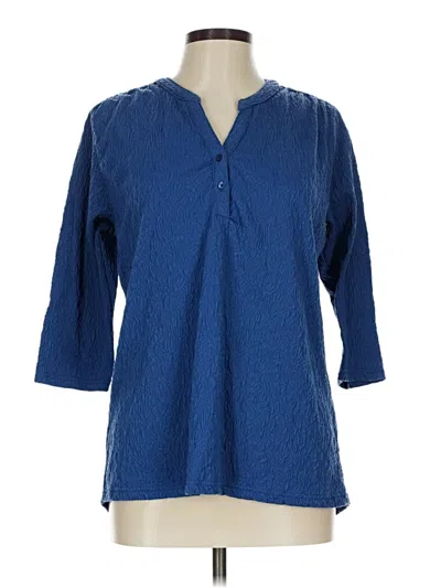 Pre-owned Assorted Brands 3/4 Sleeve T-shirt In Blue
