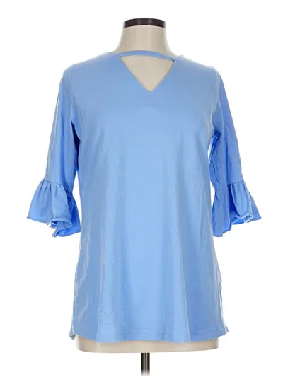 Pre-owned Assorted Brands 3/4 Sleeve T-shirt In Blue