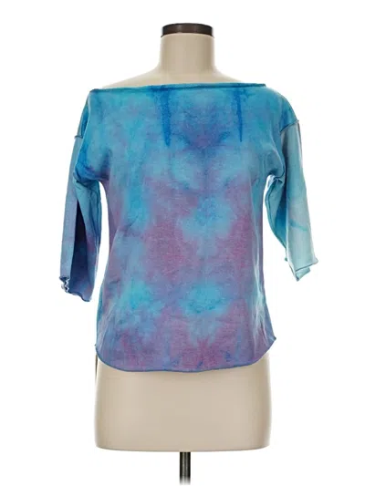 Pre-owned Assorted Brands 3/4 Sleeve T-shirt In Blue