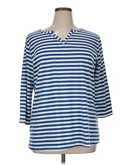 Pre-owned Assorted Brands 3/4 Sleeve T-shirt In Blue