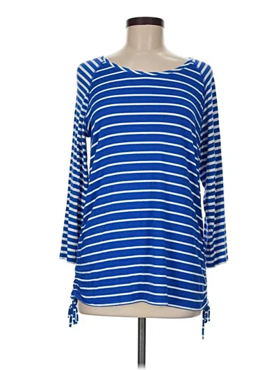 Pre-owned Assorted Brands 3/4 Sleeve T-shirt In Blue