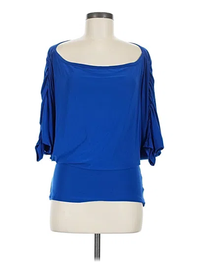 Pre-owned Assorted Brands 3/4 Sleeve T-shirt In Blue