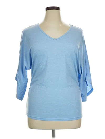 Pre-owned Assorted Brands 3/4 Sleeve T-shirt In Blue