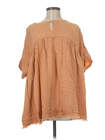 Pre-owned Assorted Brands 3/4 Sleeve T-shirt In Brown