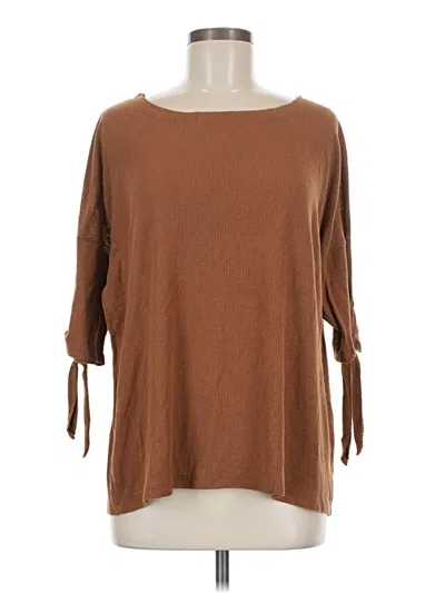 Pre-owned Assorted Brands 3/4 Sleeve T-shirt In Brown