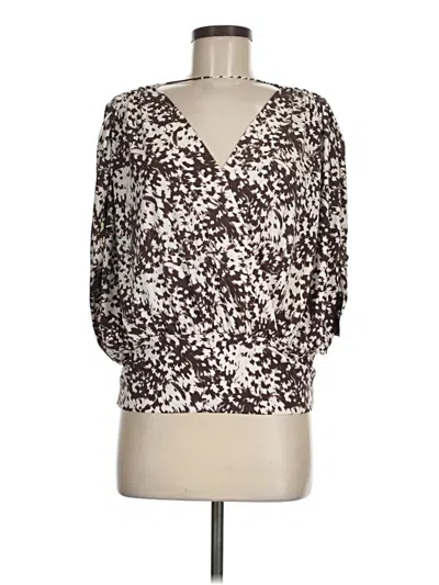Pre-owned Assorted Brands 3/4 Sleeve T-shirt In Brown