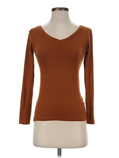 Pre-owned Assorted Brands 3/4 Sleeve T-shirt In Brown