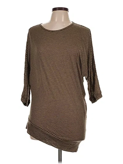 Pre-owned Assorted Brands 3/4 Sleeve T-shirt In Brown