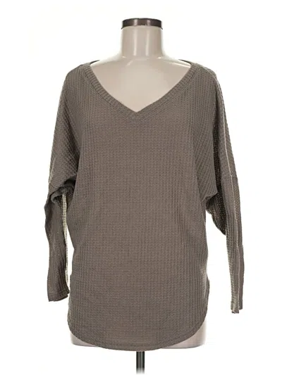 Pre-owned Assorted Brands 3/4 Sleeve T-shirt In Brown