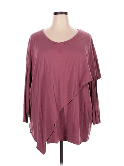 Pre-owned Assorted Brands 3/4 Sleeve T-shirt In Burgundy