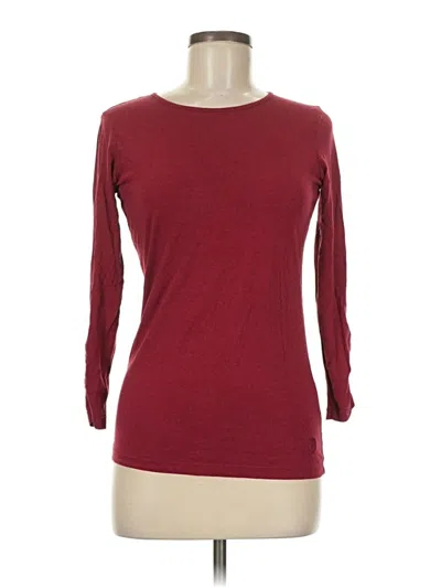 Pre-owned Assorted Brands 3/4 Sleeve T-shirt In Burgundy