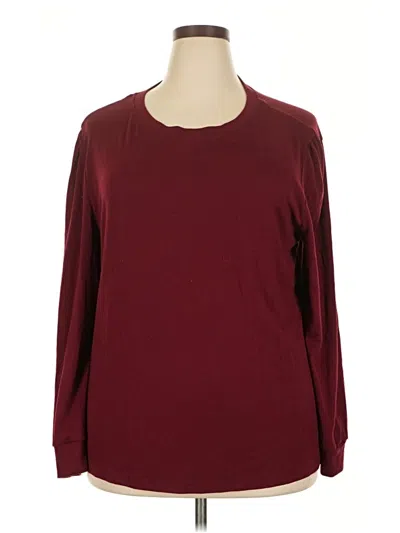 Pre-owned Assorted Brands 3/4 Sleeve T-shirt In Burgundy
