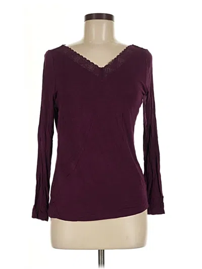 Pre-owned Assorted Brands 3/4 Sleeve T-shirt In Burgundy
