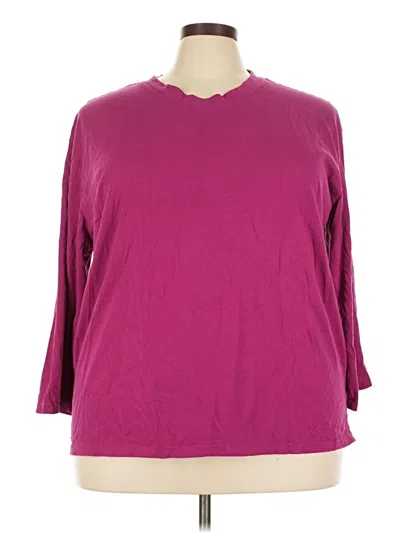 Pre-owned Assorted Brands 3/4 Sleeve T-shirt In Burgundy