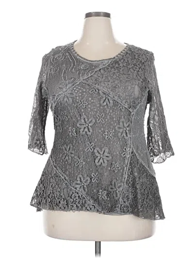 Assorted Brands 3/4 Sleeve T-shirt In Gray