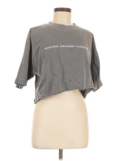 Pre-owned Assorted Brands 3/4 Sleeve T-shirt In Gray