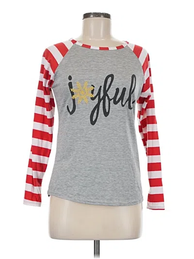 Pre-owned Assorted Brands 3/4 Sleeve T-shirt In Gray