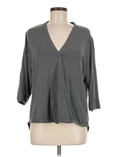 Pre-owned Assorted Brands 3/4 Sleeve T-shirt In Gray