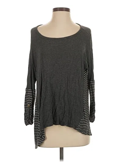 Pre-owned Assorted Brands 3/4 Sleeve T-shirt In Gray