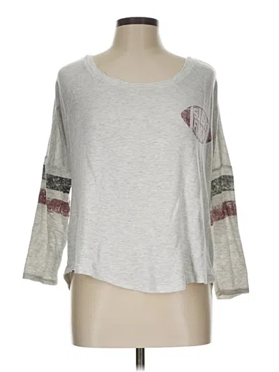 Pre-owned Assorted Brands 3/4 Sleeve T-shirt In Gray