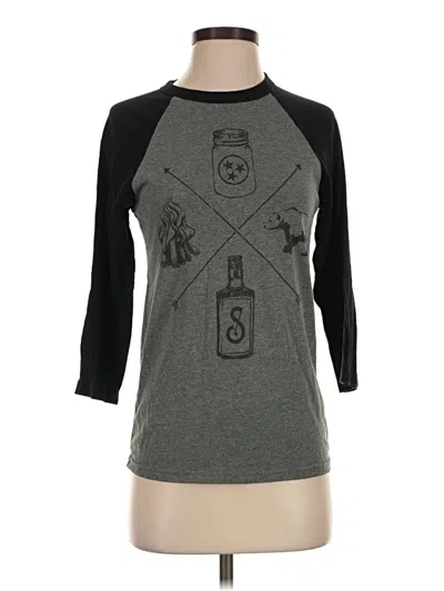 Pre-owned Assorted Brands 3/4 Sleeve T-shirt In Gray