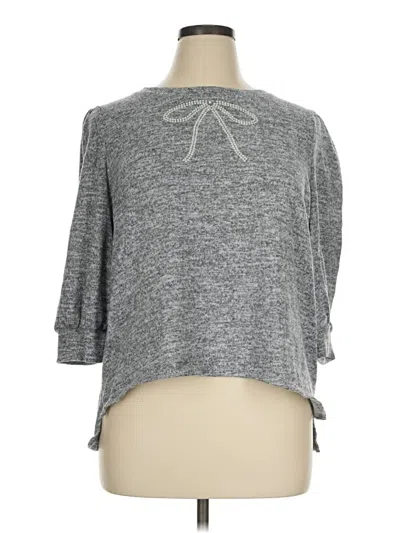 Pre-owned Assorted Brands 3/4 Sleeve T-shirt In Gray