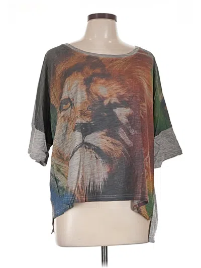 Pre-owned Assorted Brands 3/4 Sleeve T-shirt In Gray
