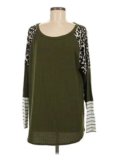 Pre-owned Assorted Brands 3/4 Sleeve T-shirt In Green