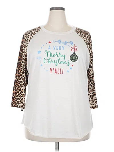 Pre-owned Assorted Brands 3/4 Sleeve T-shirt In Ivory