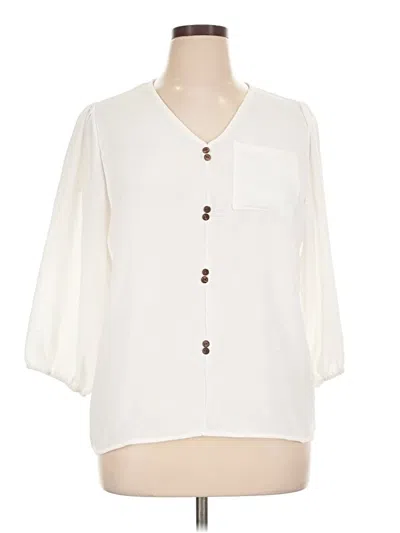 Pre-owned Assorted Brands 3/4 Sleeve T-shirt In Ivory