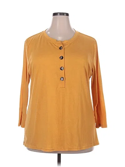 Pre-owned Assorted Brands 3/4 Sleeve T-shirt In Orange
