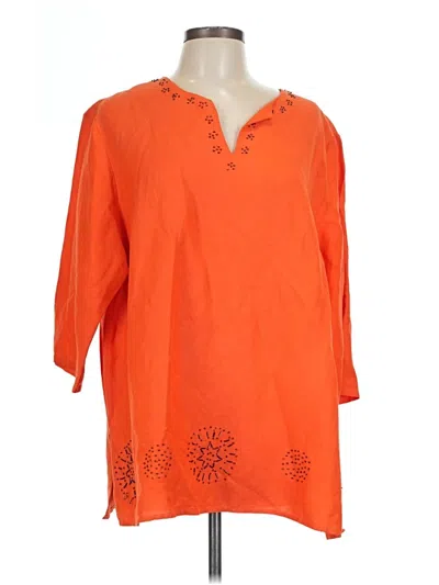 Pre-owned Assorted Brands 3/4 Sleeve T-shirt In Orange