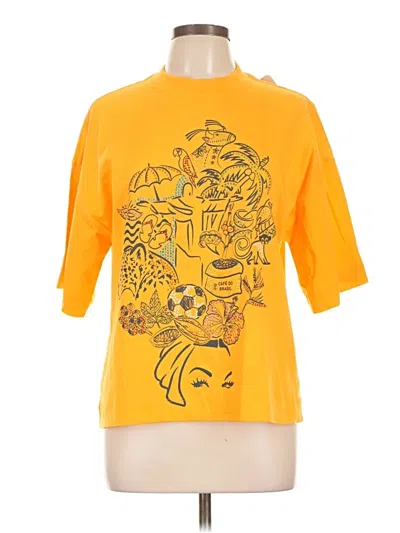 Assorted Brands 3/4 Sleeve T-shirt In Orange