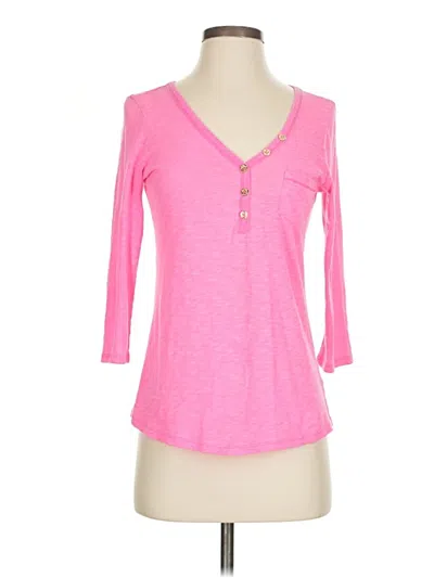 Pre-owned Assorted Brands 3/4 Sleeve T-shirt In Pink