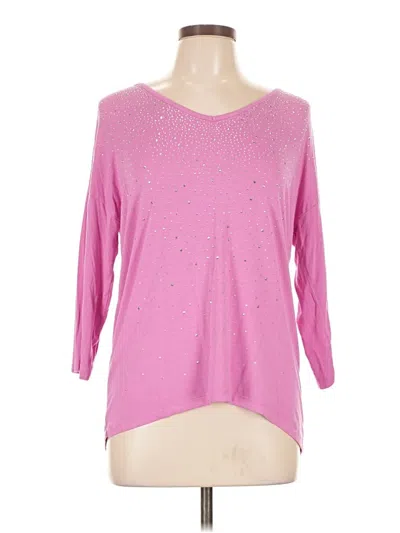 Pre-owned Assorted Brands 3/4 Sleeve T-shirt In Pink