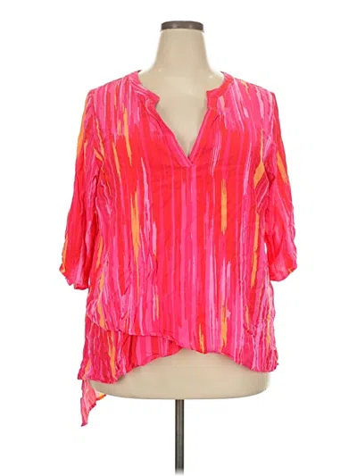 Pre-owned Assorted Brands 3/4 Sleeve T-shirt In Pink