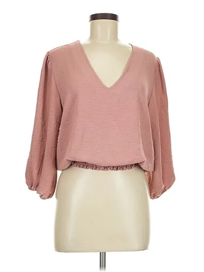 Pre-owned Assorted Brands 3/4 Sleeve T-shirt In Pink