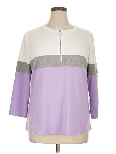 Pre-owned Assorted Brands 3/4 Sleeve T-shirt In Purple
